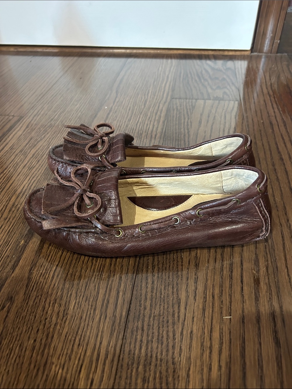 Frye Brown Leather Regina Moccasin flat loafer shoes6.5 - Picture 2 of 7